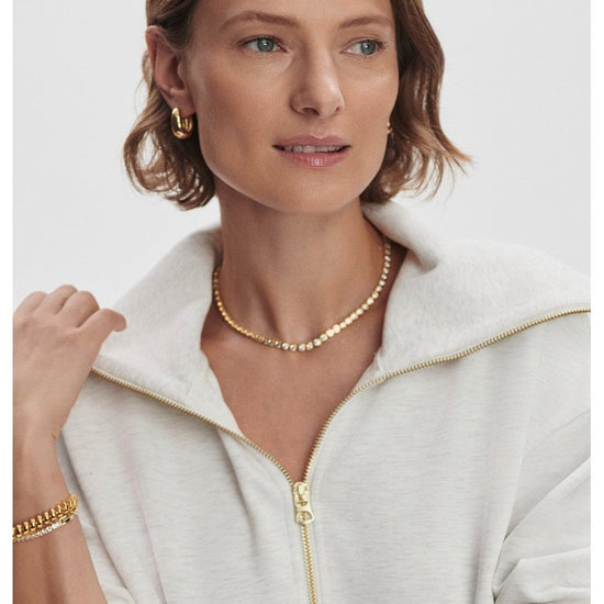 Young Ideas/Henmores - Larson Half Zip Sweat - Ivory Marl - XS