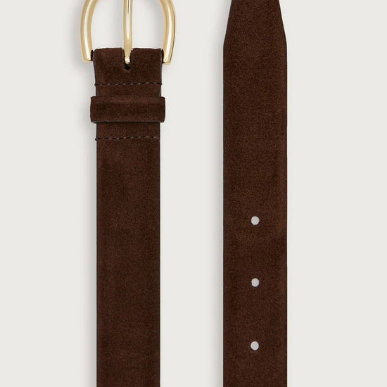 Young Ideas & Henmores -Lenai Suede Belt -Chocolate -S/M
