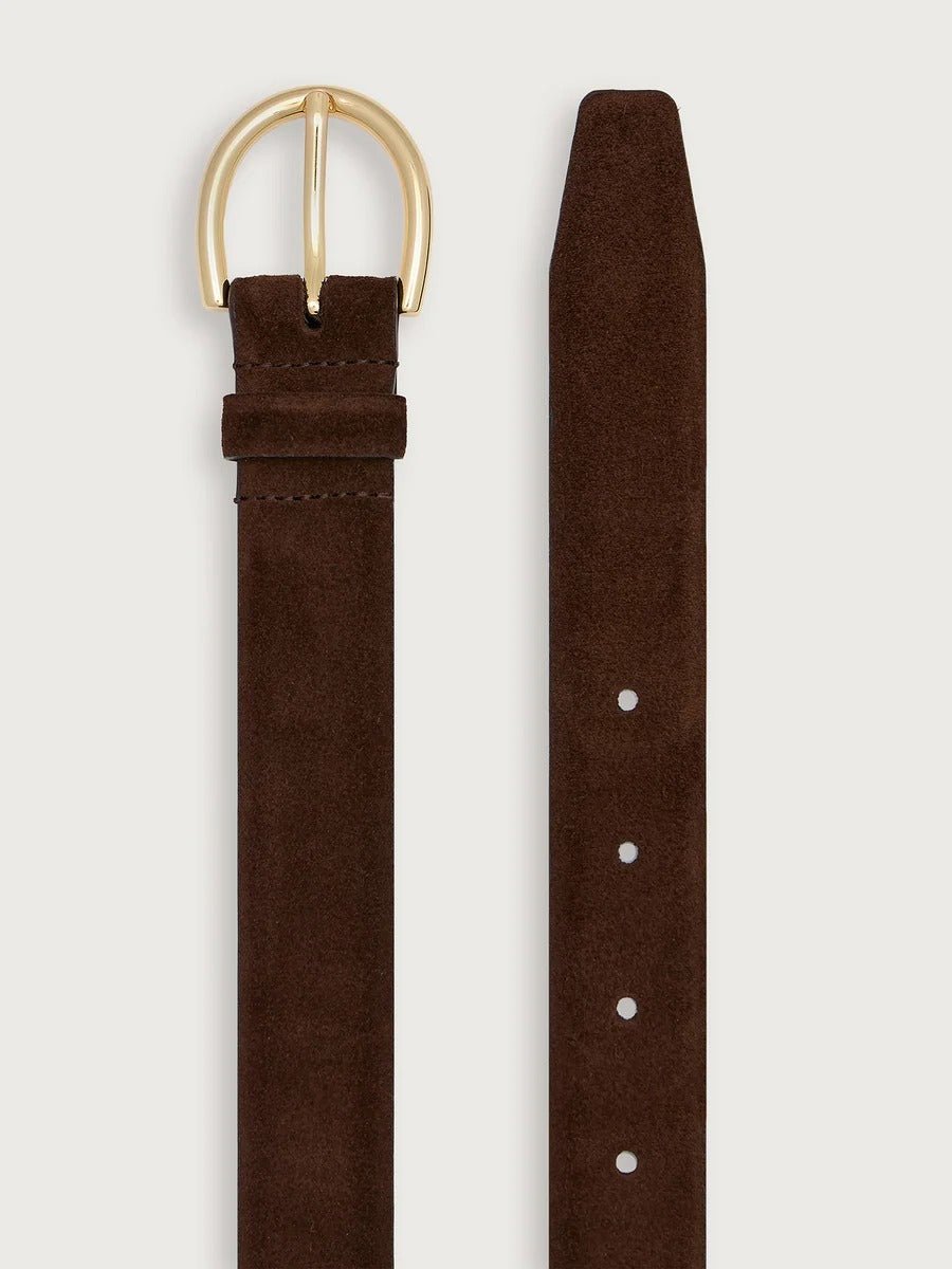 Young Ideas & Henmores -Lenai Suede Belt -Chocolate -S/M