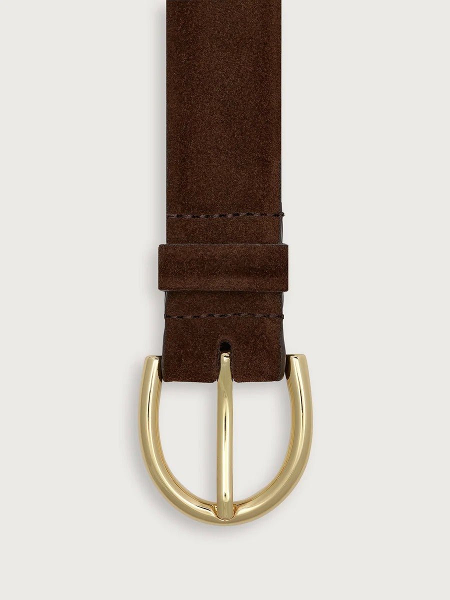 Young Ideas & Henmores -Lenai Suede Belt -Chocolate -S/M