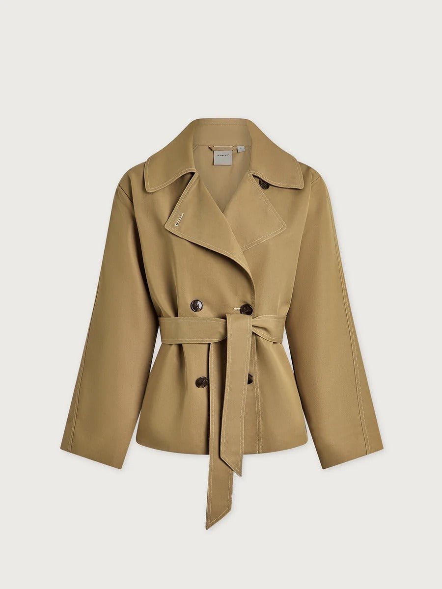 Young Ideas & Henmores -Maddox Short Trench -Light Tan -XS