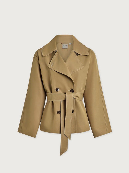 Young Ideas & Henmores -Maddox Short Trench -Light Tan -XS