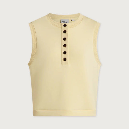 Young Ideas & Henmores -Maria Button Placket Sleevless Tank -Anise Flower -XS
