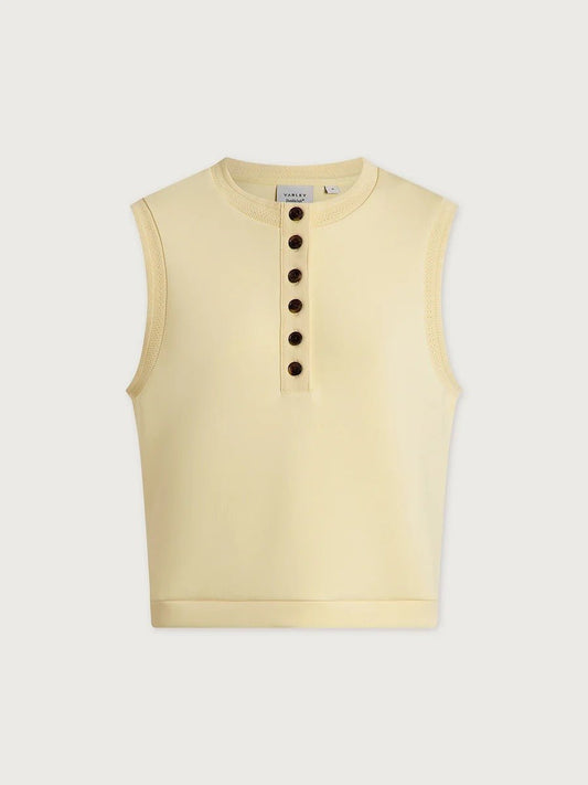 Young Ideas & Henmores -Maria Button Placket Sleevless Tank -Anise Flower -XS