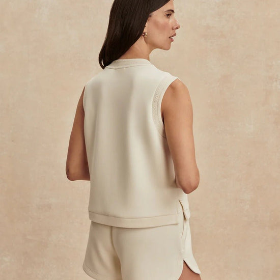Young Ideas & Henmores - Marla Button Placket Tank Top - Pristine - XS