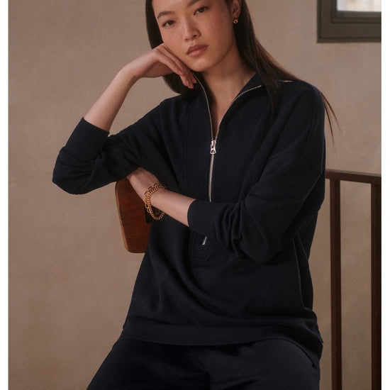 Young Ideas/Henmores - Masie Longline Sweat - Navy - XS