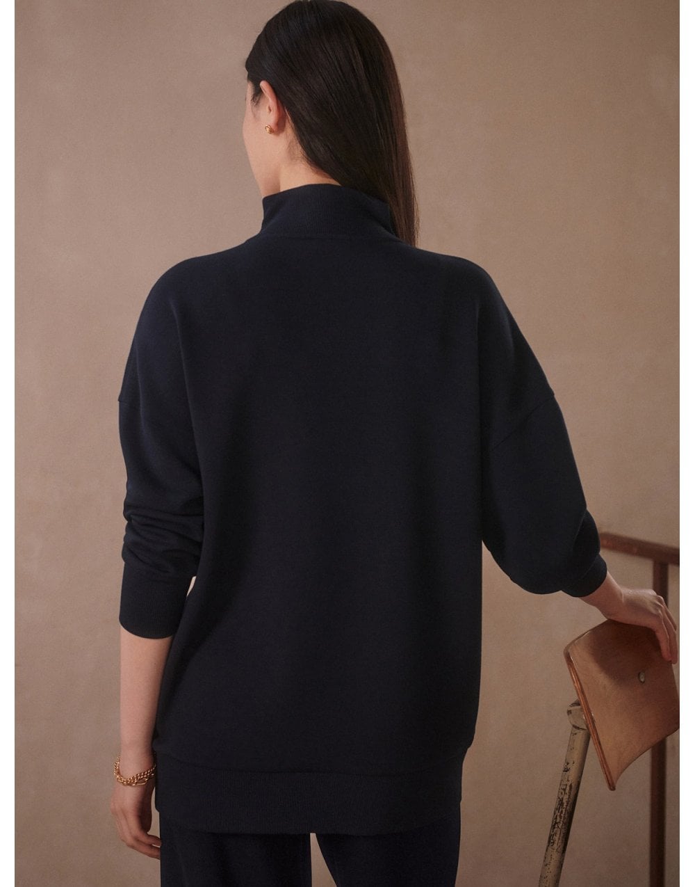 Young Ideas/Henmores - Masie Longline Sweat - Navy - XS