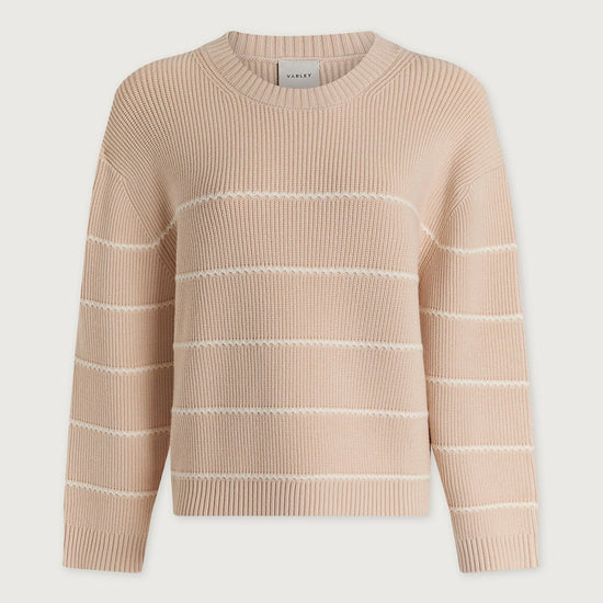 Young Ideas/Henmores - Meryl Stripe Knitted Crew Neck Jumper - Oat Milk - XS