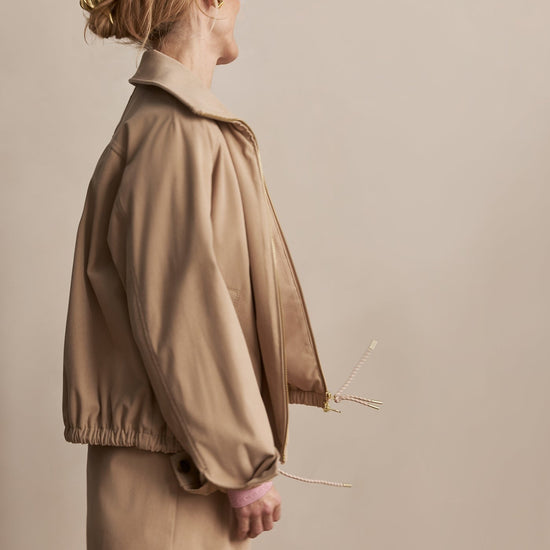 Young Ideas/Henmores - Nadina Cord Detail Blouson Jacket - Light Taupe - XS