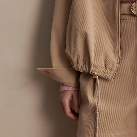 Young Ideas/Henmores - Nadina Cord Detail Blouson Jacket - Light Taupe - XS