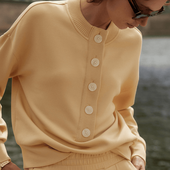 Young Ideas/Henmores - Reena Button Front Sweat - Sahara Sun - XS