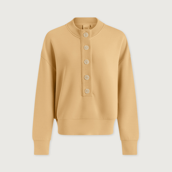 Young Ideas/Henmores - Reena Button Front Sweat - Sahara Sun - XS