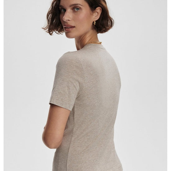 Young Ideas/Henmores - Regina Fitted T-Shirt - Taupe Marl - XS