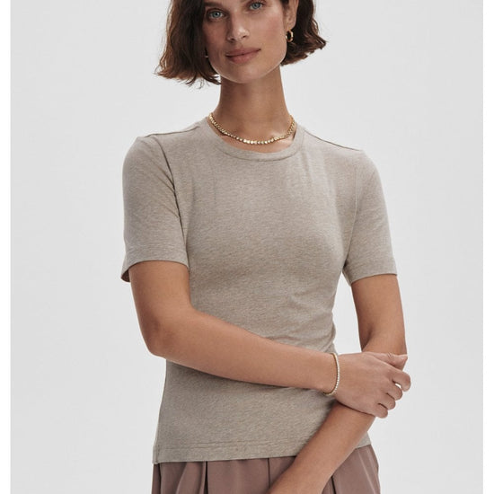 Young Ideas/Henmores - Regina Fitted T-Shirt - Taupe Marl - XS