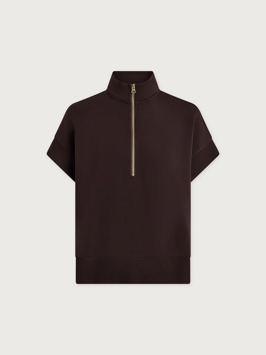 Young Ideas & Henmores -Ritchie Short Sleeve Sweat -Coffee Bean -XS