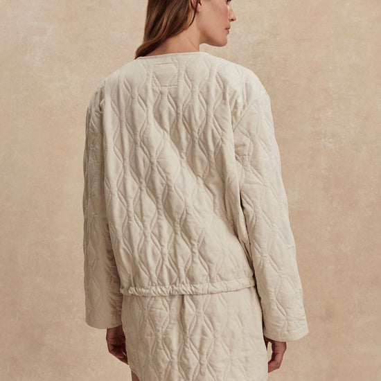 Young Ideas/Henmores - Saba Quilted Elasticated Bottom Jacket - Oat Milk - XS