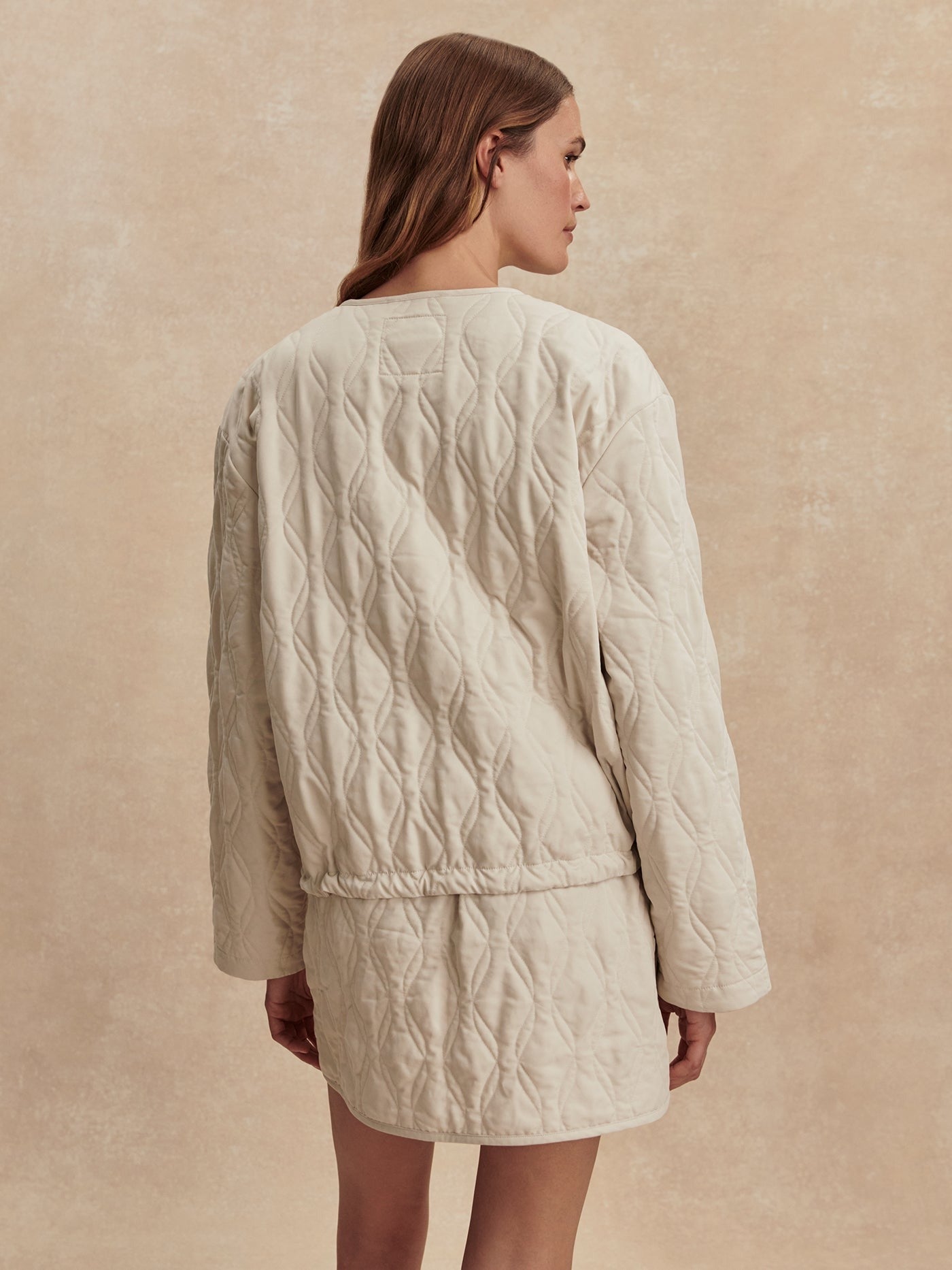 Young Ideas/Henmores - Saba Quilted Elasticated Bottom Jacket - Oat Milk - XS