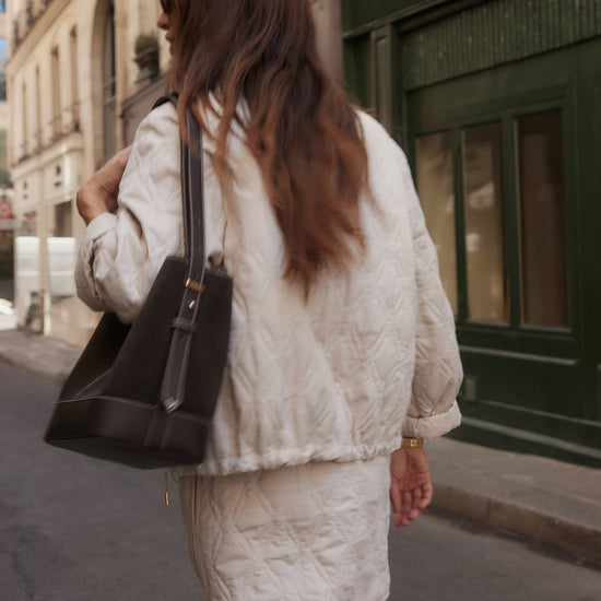Young Ideas/Henmores - Saba Quilted Elasticated Bottom Jacket - Oat Milk - XS