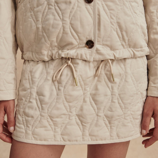 Young Ideas/Henmores - Saba Quilted Elasticated Bottom Jacket - Oat Milk - XS
