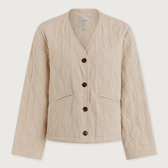 Young Ideas/Henmores - Saba Quilted Elasticated Bottom Jacket - Oat Milk - XS