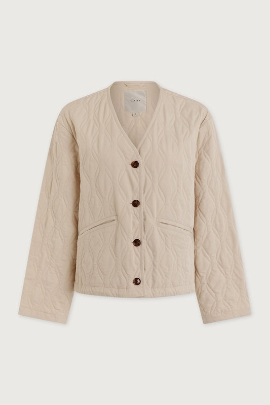 Young Ideas/Henmores - Saba Quilted Elasticated Bottom Jacket - Oat Milk - XS