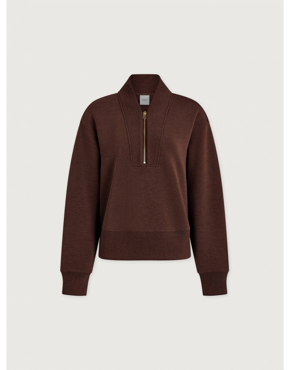 Young Ideas/Henmores - Sally Half Zip Sweat - Coffee Bean Marl - XS