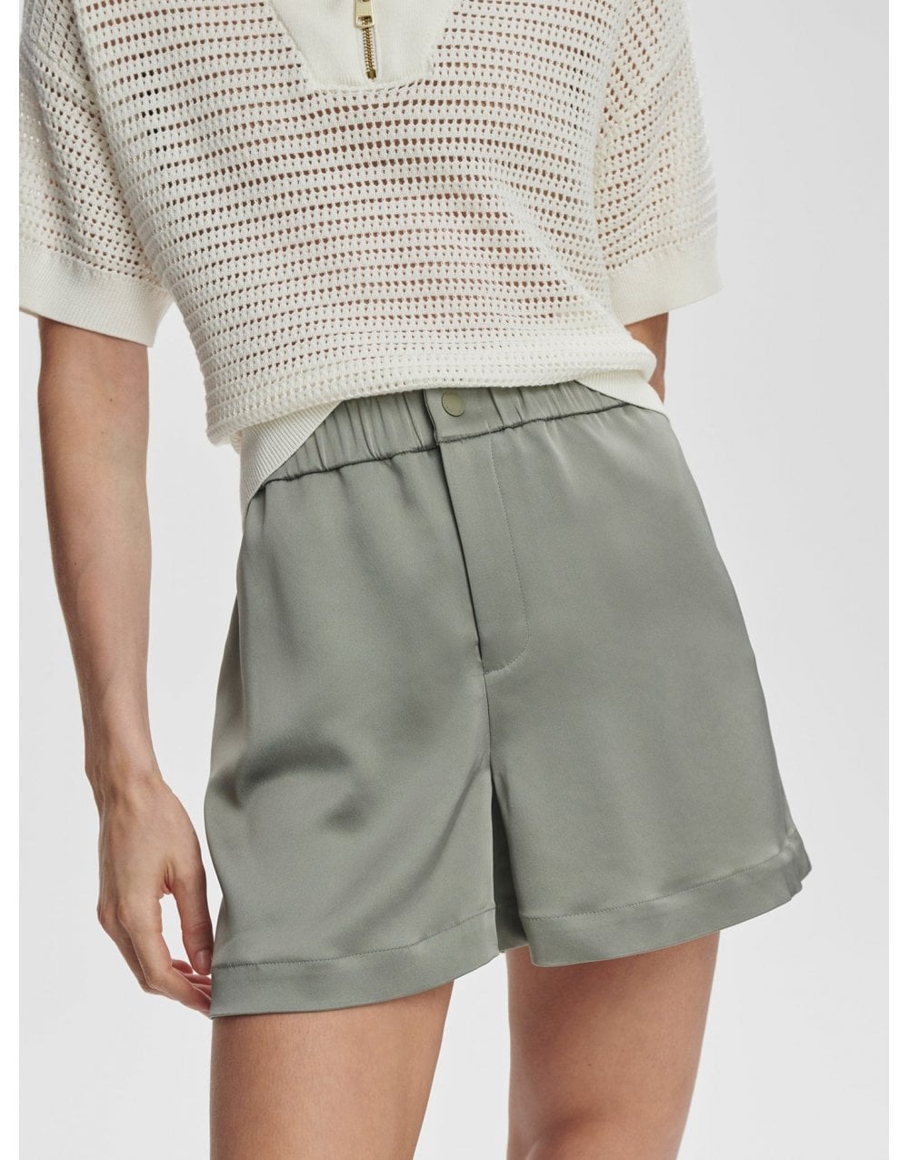 Young Ideas/Henmores - Sarka High Rise Shorts - Gravity Sage - XS