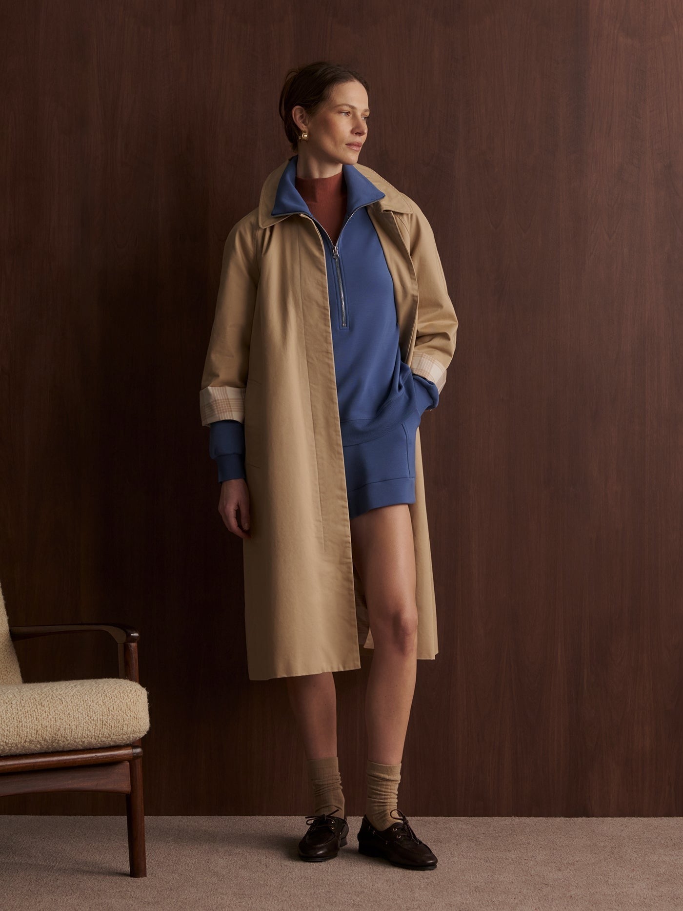 Young Ideas/Henmores - Selene Half Zip Sweat - Bijou Blue - XS
