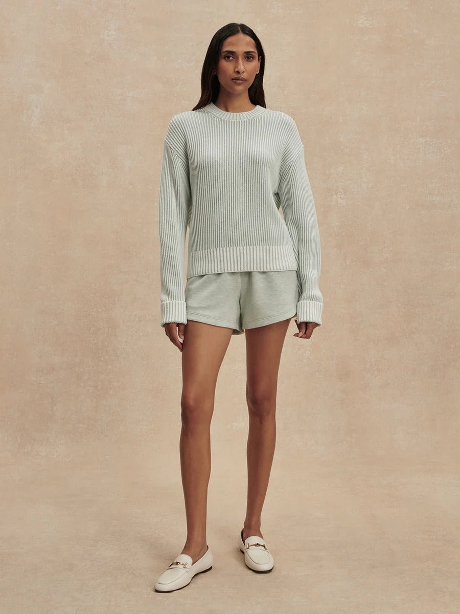 Young Ideas & Henmores -Seymour Ribbed Jumper -Blue Haze/Snow White -XS