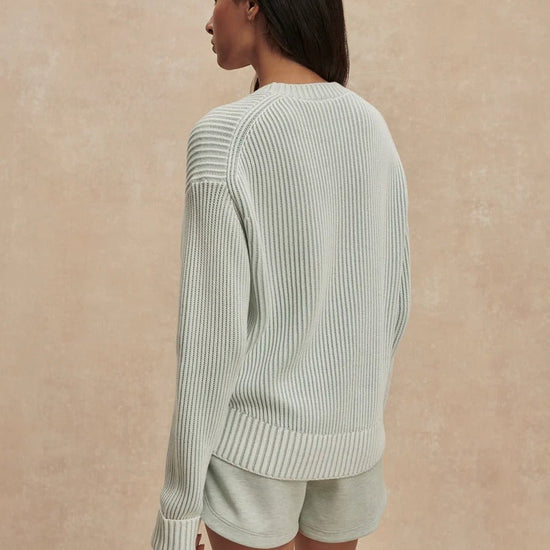 Young Ideas & Henmores -Seymour Ribbed Jumper -Blue Haze/Snow White -XS