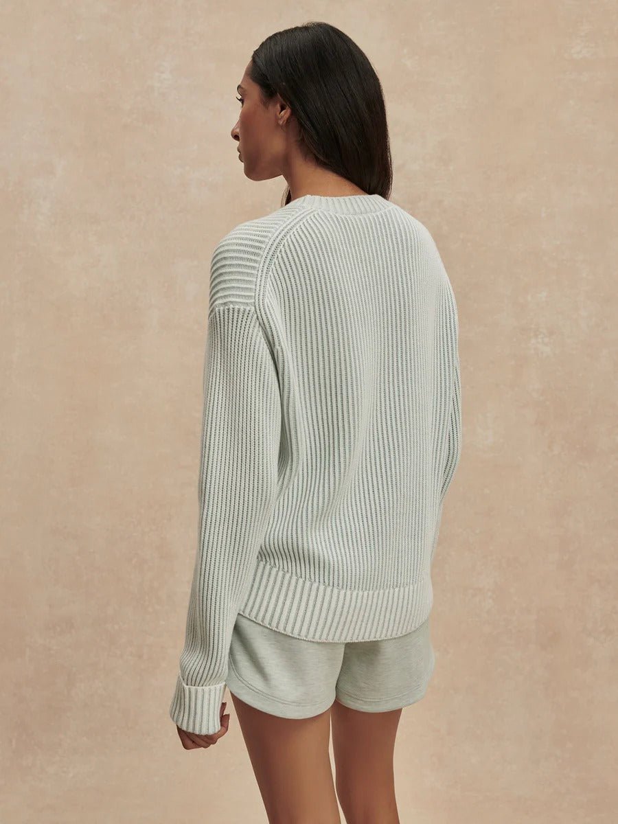 Young Ideas & Henmores -Seymour Ribbed Jumper -Blue Haze/Snow White -XS
