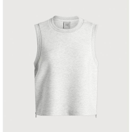 Young Ideas/Henmores - Shea Crop Tank Top - Ivory Marl - XS