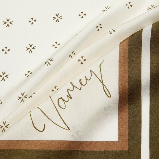 Young Ideas & Henmores -Silk Signature Scarf -Pristine / Golden Bronze -OS
