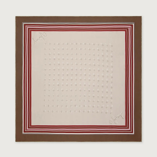 Young Ideas & Henmores -Silk Signature Scarf -Taupe Rumba Rose -OS