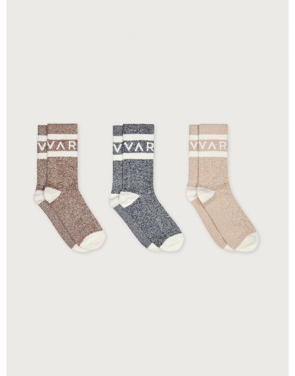Young Ideas/Henmores - Spencer Logo Sock 3P - Acorn/Charcoal/Sand Marl - OS