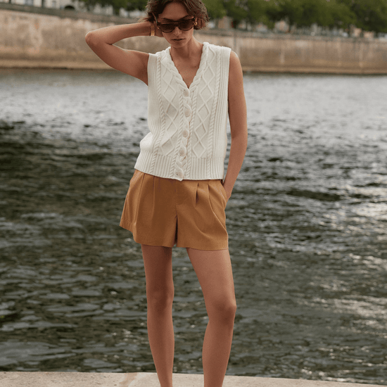 Young Ideas/Henmores - Tansy Woven Stretch Short - Apple Cinnamon - XS