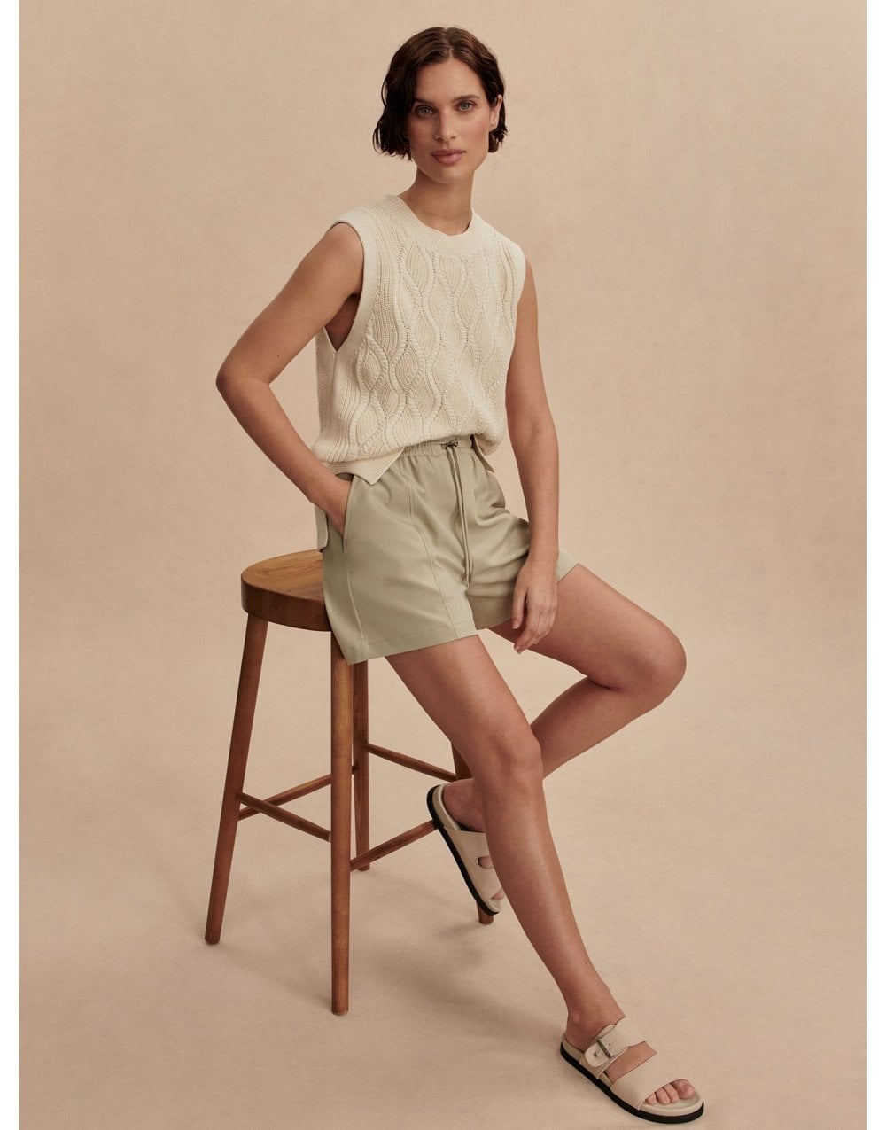 Young Ideas/Henmores - Teller Longline Knit Tank - Birch - XS