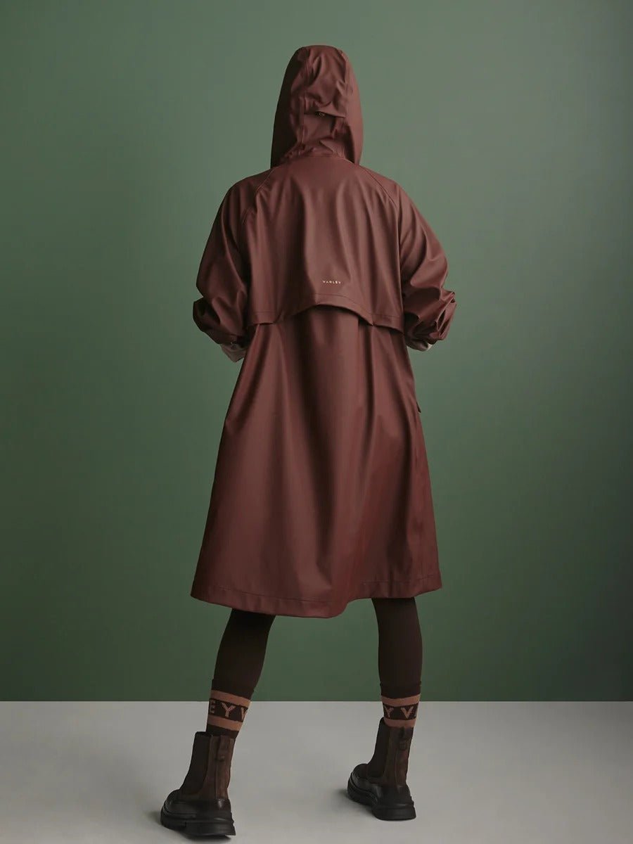 Young Ideas & Henmores -Tovera Long Rain Jacket -Deep Mahogany -XS