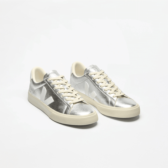 Young Ideas/Henmores - Campo ChromeFree Leather Trainers - Silver/White Leather - 3