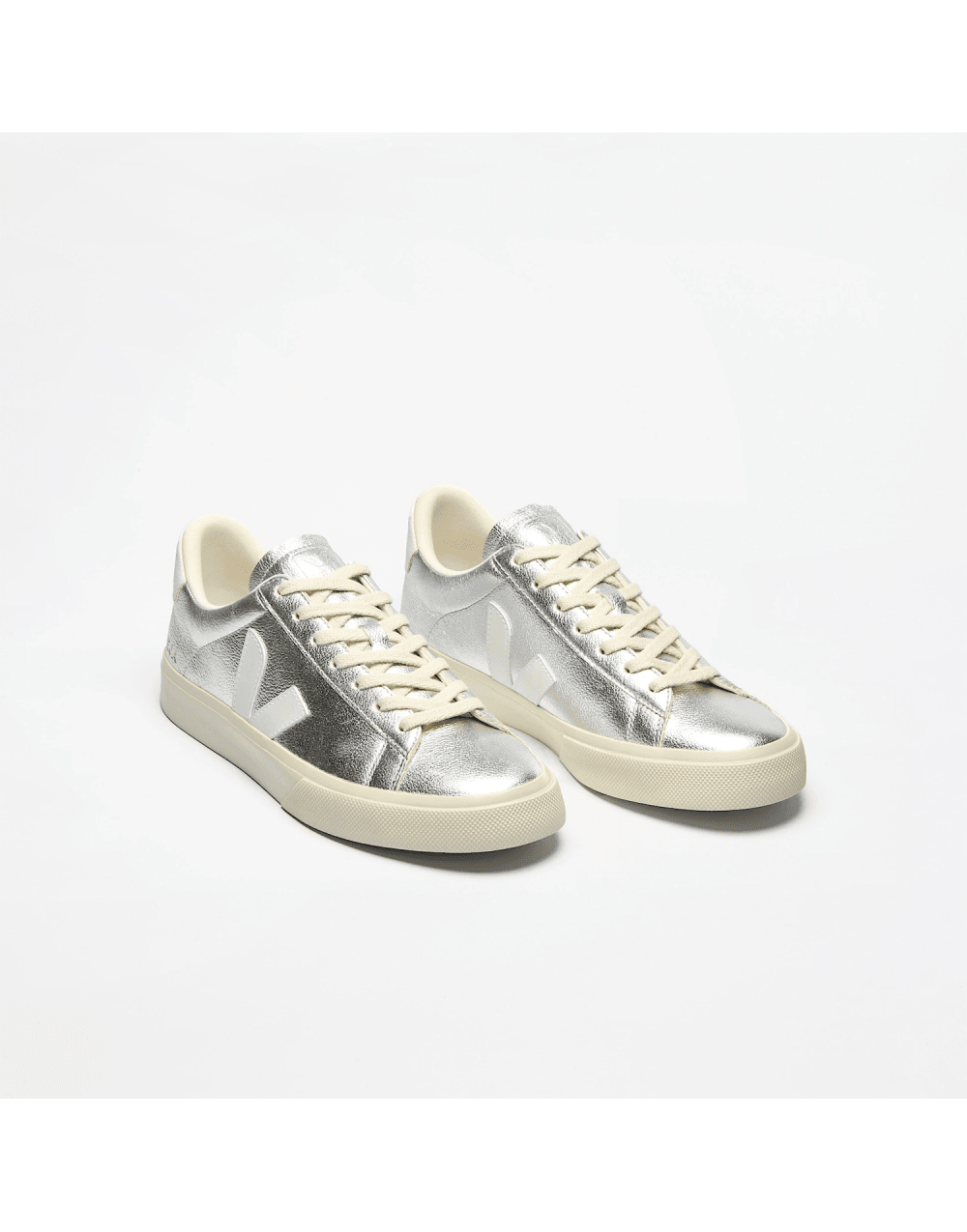 Young Ideas/Henmores - Campo ChromeFree Leather Trainers - Silver/White Leather - 3