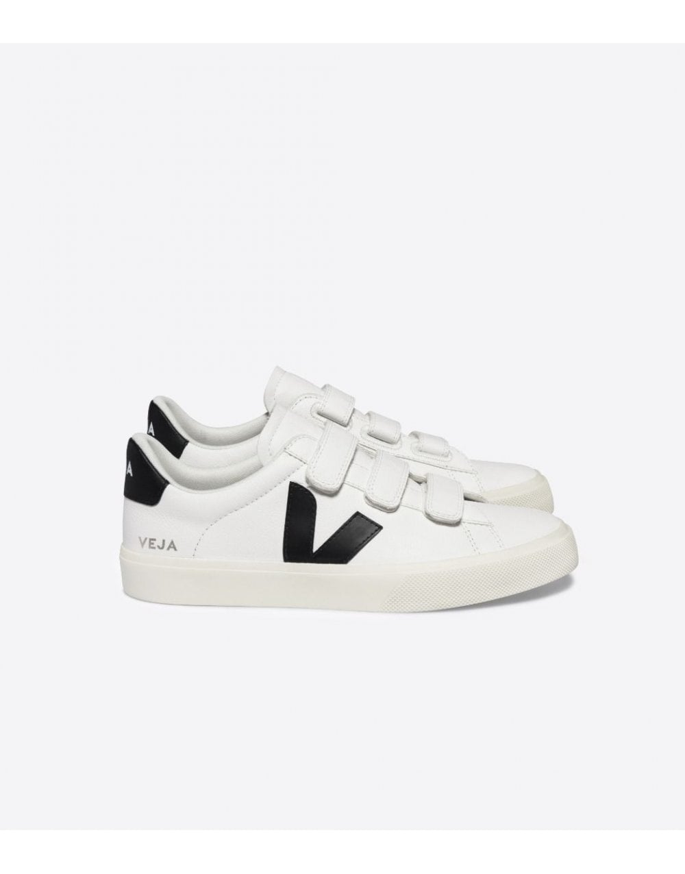 Young Ideas/Henmores - Recife Leather Velcro Trainer - White/ Black - 11
