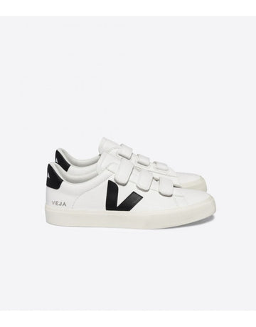 Young Ideas/Henmores - Recife Leather Velcro Trainer - White/ Black - 11