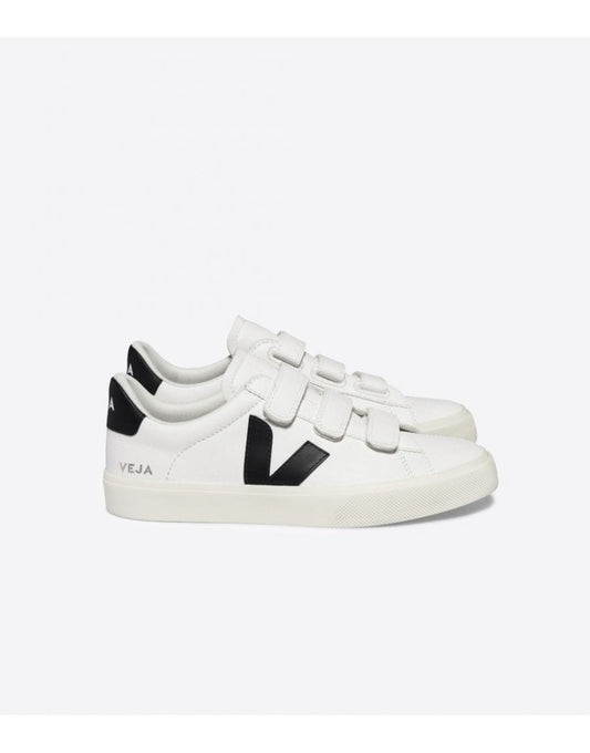 Young Ideas/Henmores - Recife Leather Velcro Trainer - White/ Black - 11