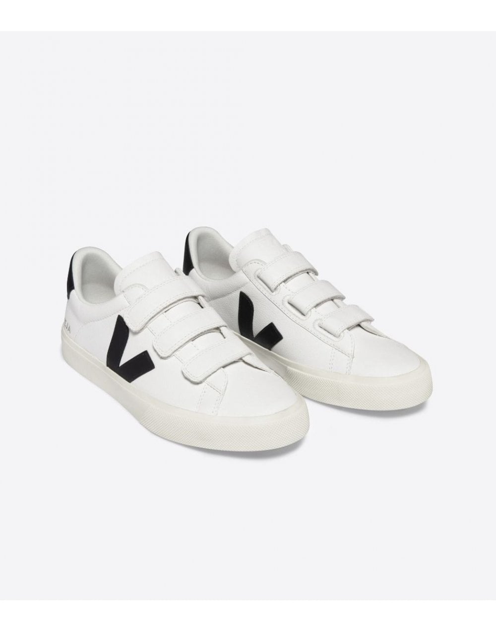 Young Ideas/Henmores - Recife Leather Velcro Trainer - White/ Black - 11