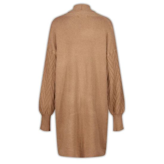 Young Ideas/Henmores - Cable Knit Cardigan with embellished sleeves - Camel - OS