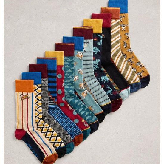 Young Ideas/Henmores - 12 Days Mens Sock Advent - Navy Multi - OS