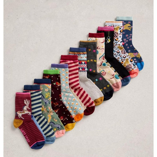 Young Ideas/Henmores - 12 Days Womens Sock Advent - Pink Multi - OS