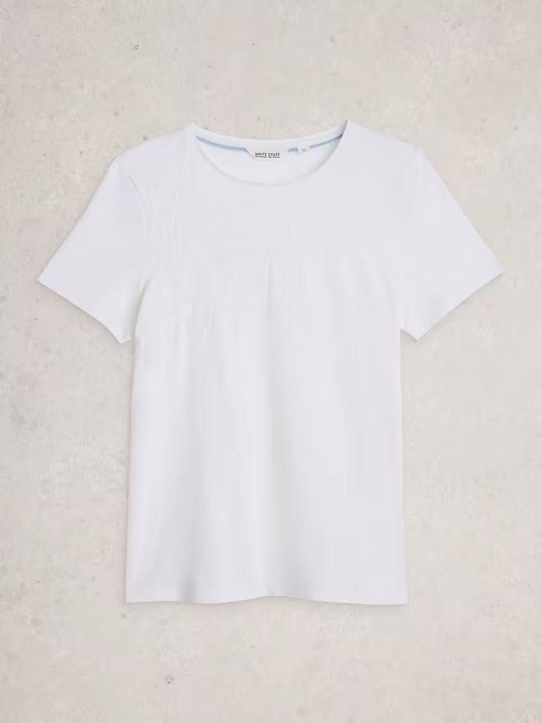 Young Ideas & Henmores - Abbie Embroidered Tee - White - 8