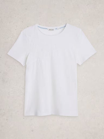 Young Ideas & Henmores - Abbie Embroidered Tee - White - 8