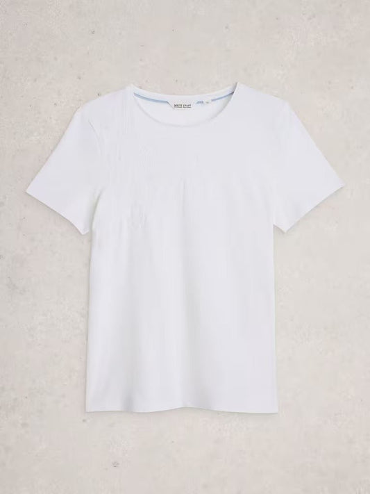 Young Ideas & Henmores - Abbie Embroidered Tee - White - 8
